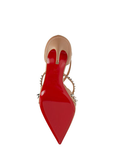 Christian Louboutin Tatooshka Spikes Nude Deri Topuklu Ayakkab Nude