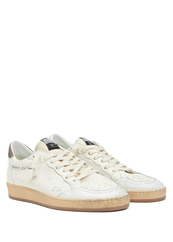 Golden Goose Beyaz Gri Erkek Ball Star Beyaz Erkek Deri Sneaker 1504900