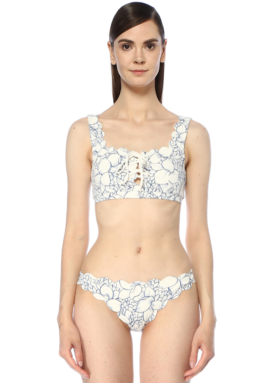 Beymen Palm Springs Mavi Beyaz Desenli Bikini St