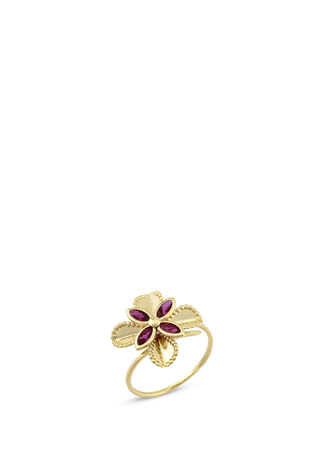 Orena Jewelry Ruby Flower 14 Ayar Altın Kadın Yüzük