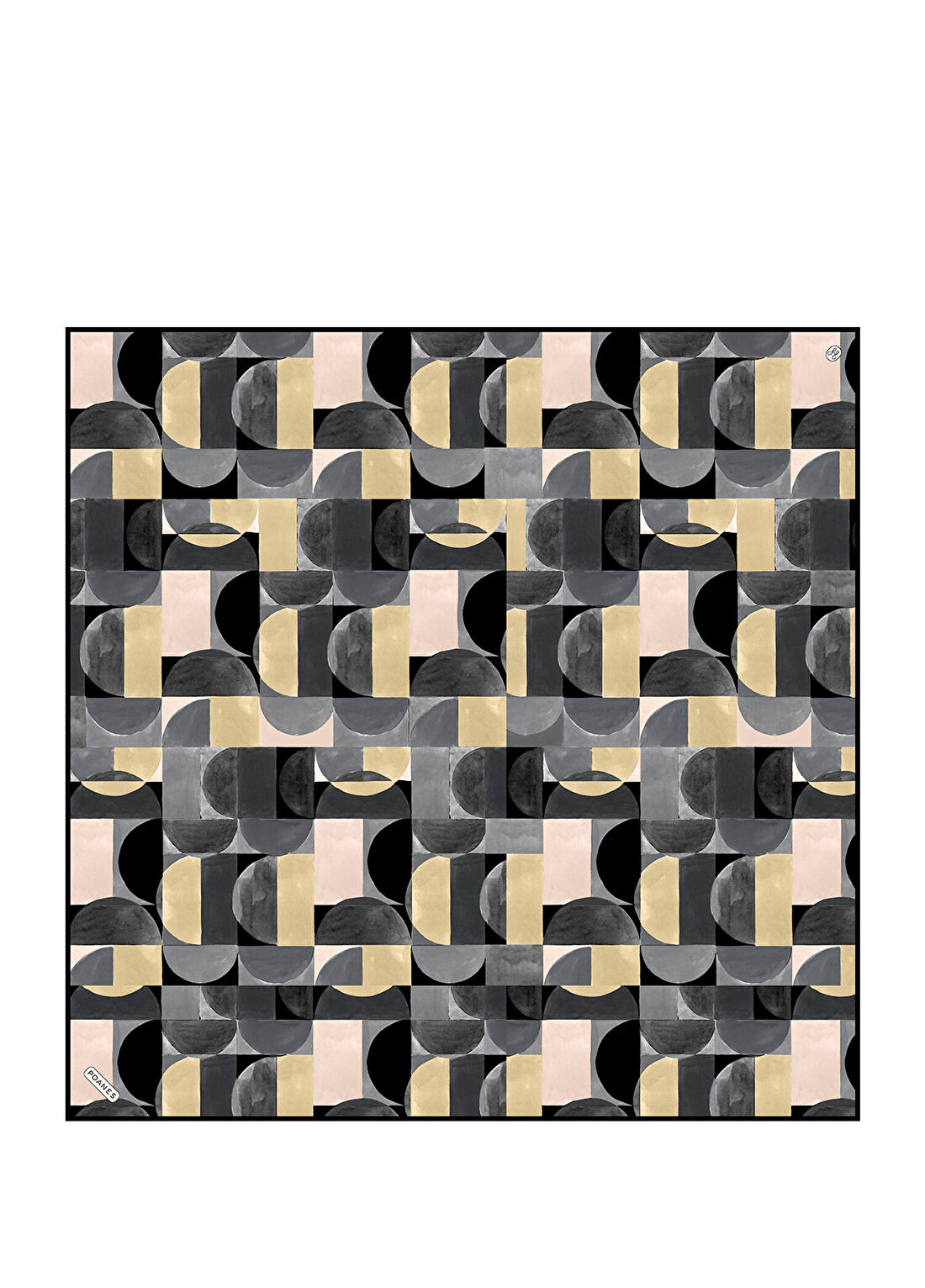 Poanes Denge Desenli Twill İpek Kadın Eşarp