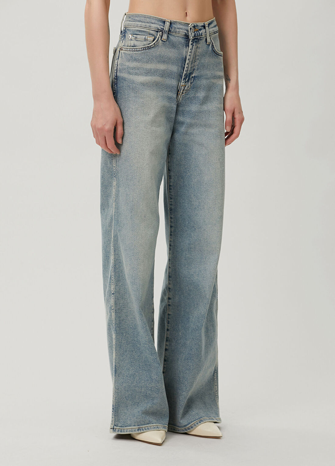 7 For All Mankind Lotta Mavi Jean Pantolon görsel 3