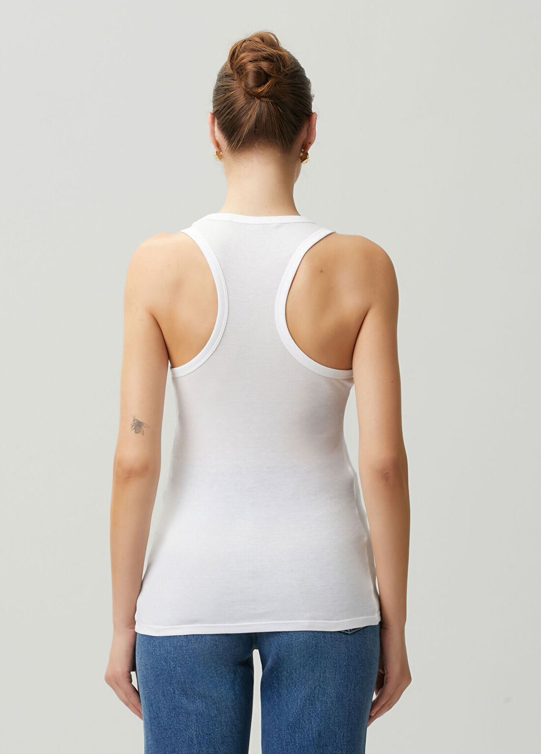 Stella McCartney Crystal Star Racerback Beyaz Atlet görsel 4