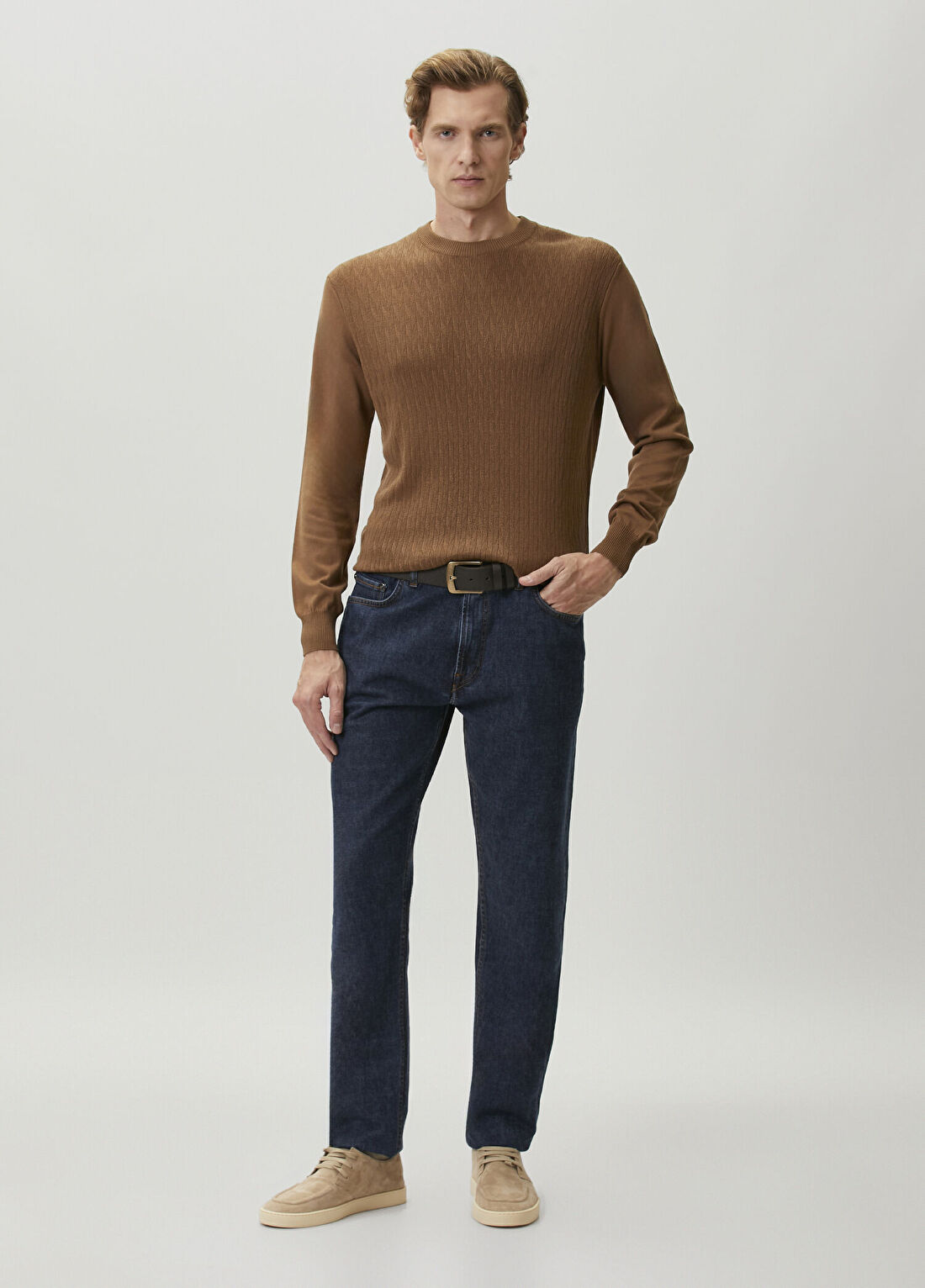 Canali Camel Jakarlı Kazak görsel 2