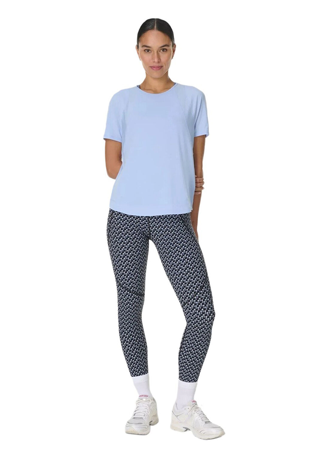 Sweaty Betty Breathe Easy Mesh Mavi Kısa Kollu Kadın T-Shirt görsel 2