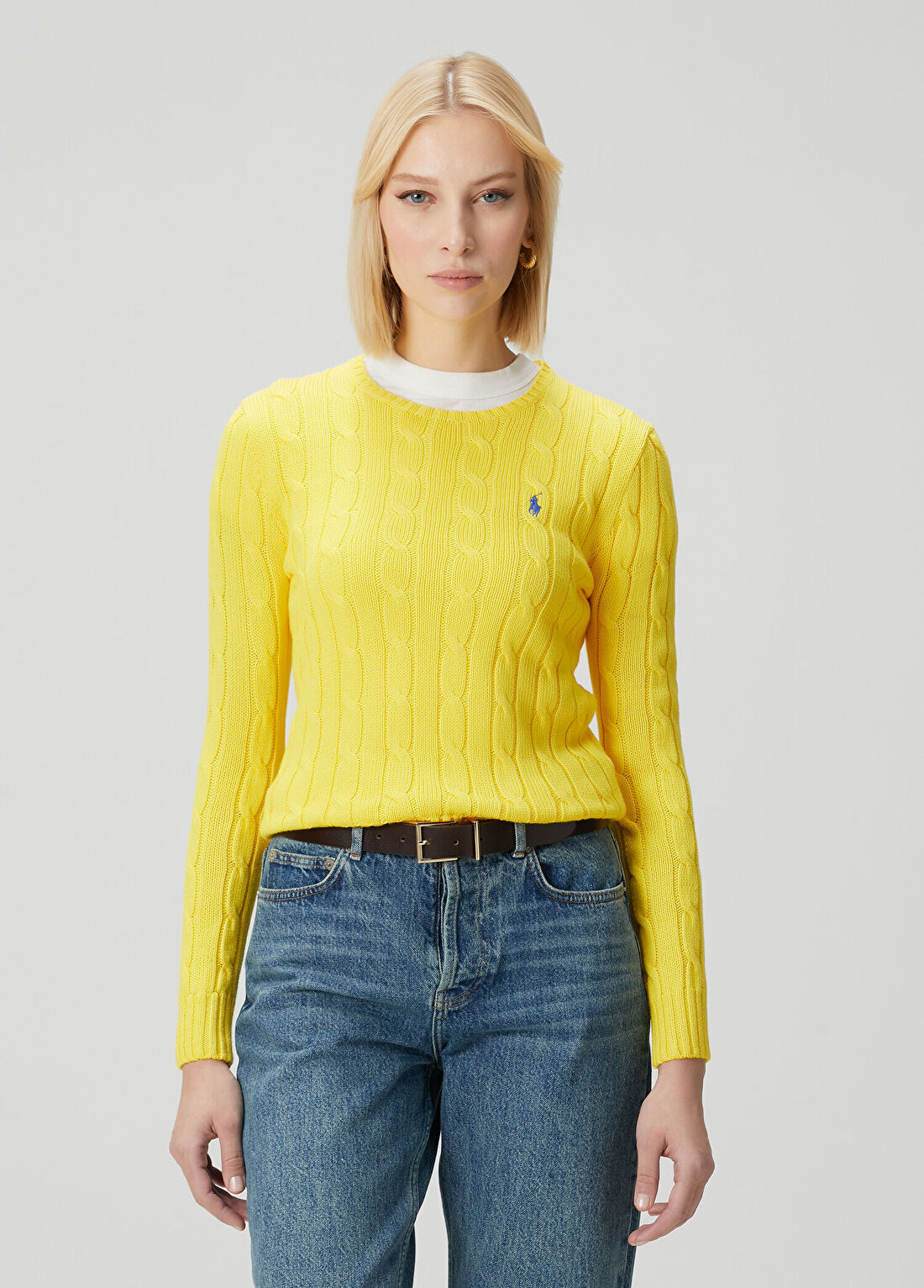 Polo Ralph Lauren Sarı Saç Örgülü Triko