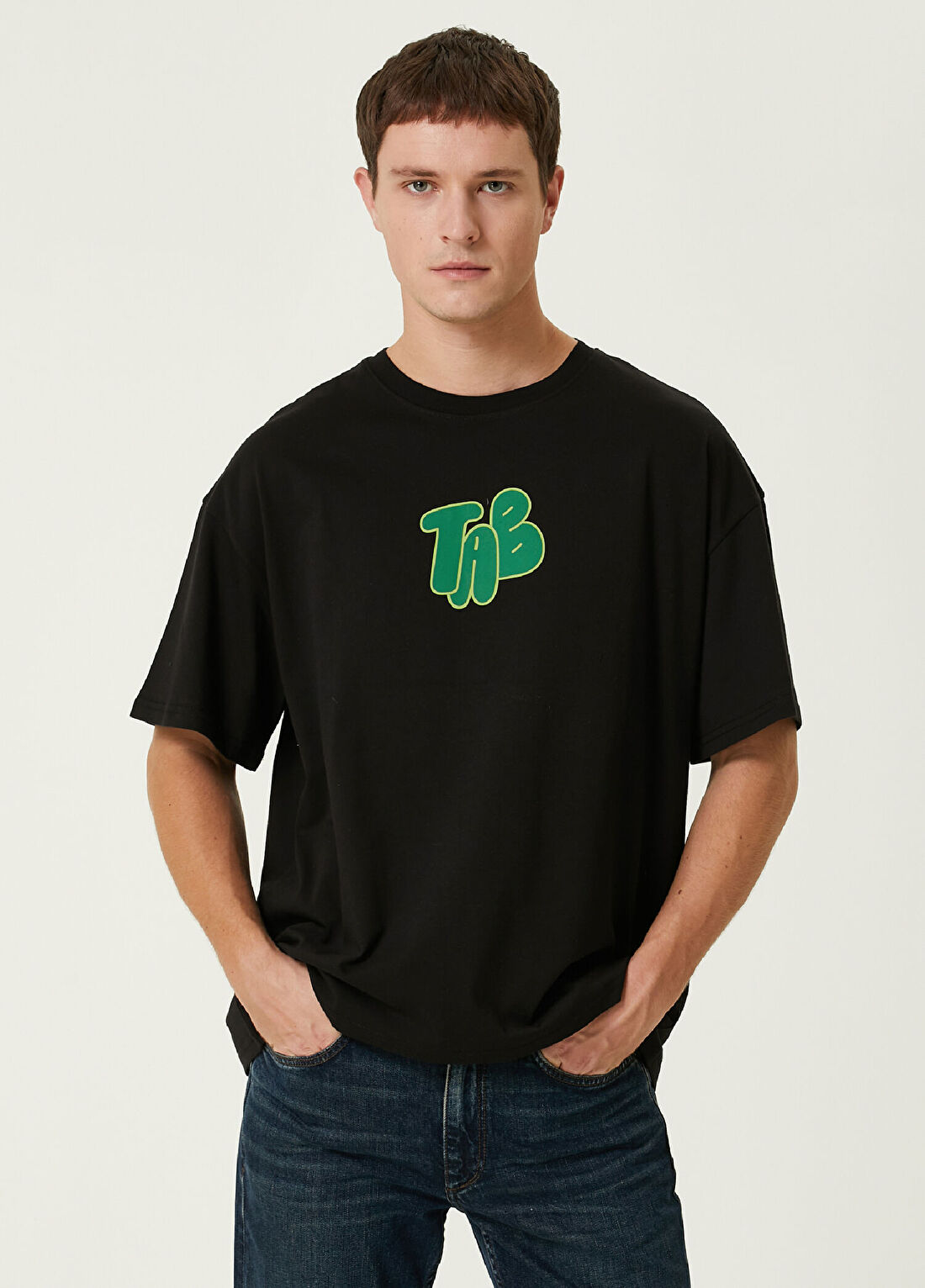 Turn & Bake Spider Siyah Oversized Kısa Kollu Erkek T-shirt
