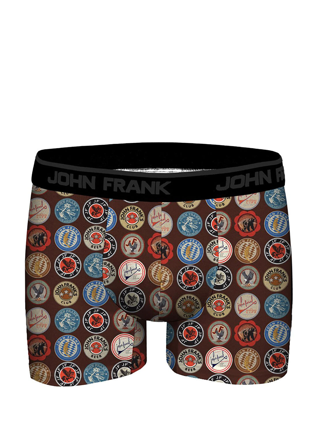 John Frank Kahverengi Baskılı Boxer