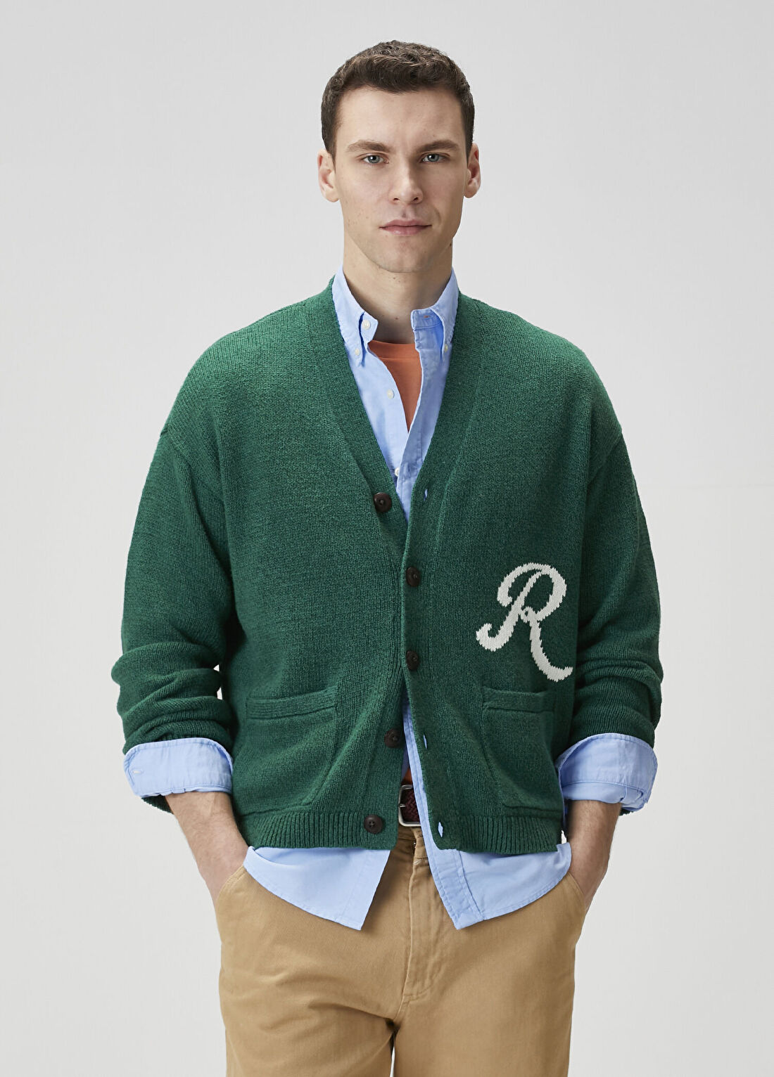 Polo Ralph Lauren Koyu Yeşil Keten Hırka