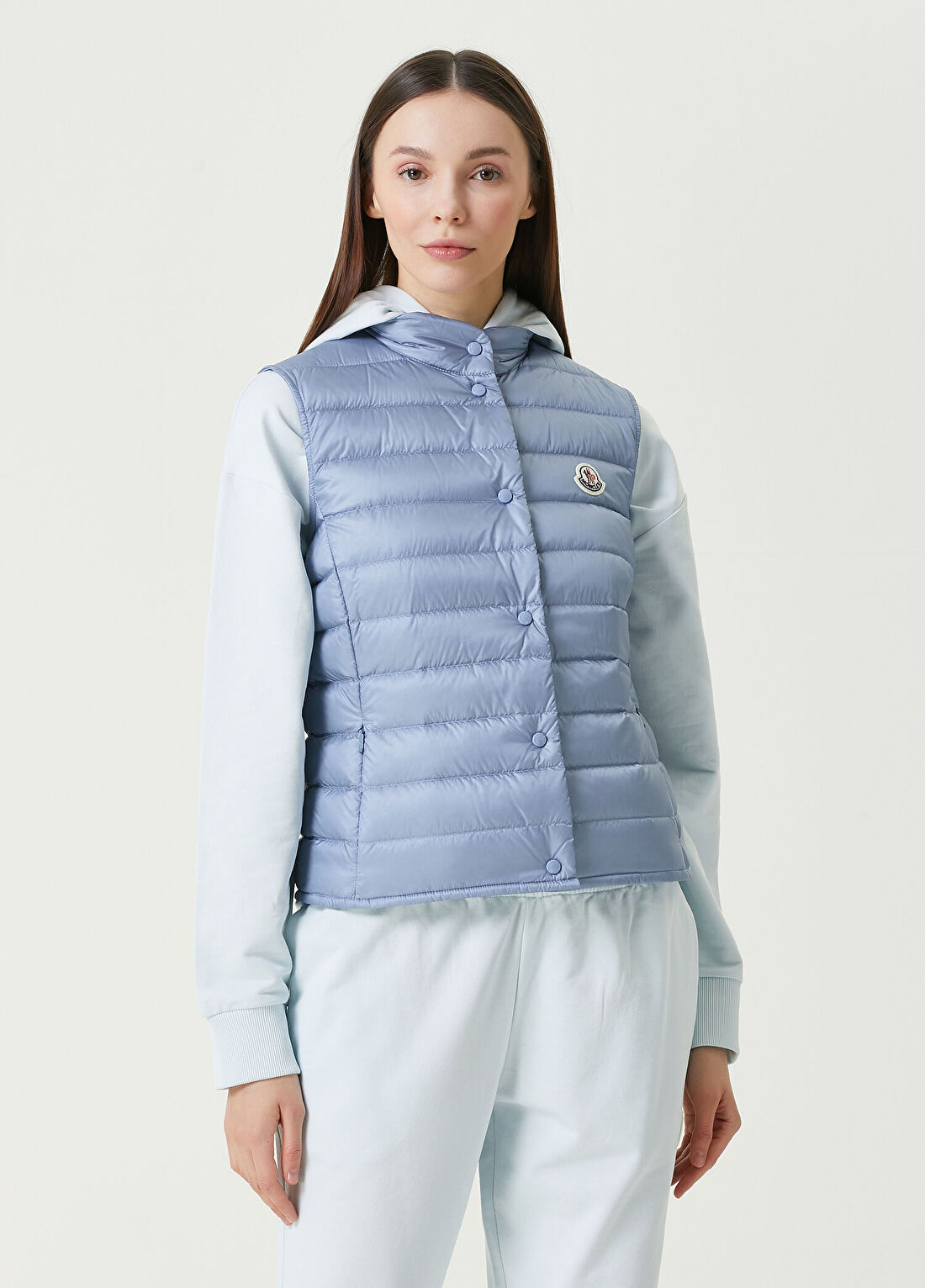 Moncler Glygos Açık Mavi Kapüşonlu Puff Yelek görsel 3