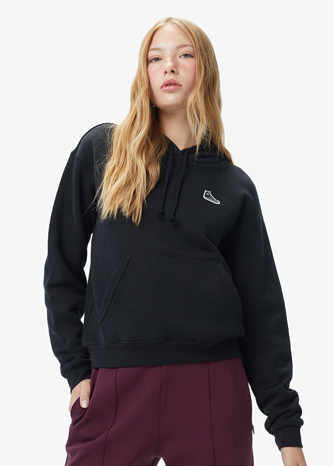 Converse Siyah Kapüşonlu Kadın Sweatshirt