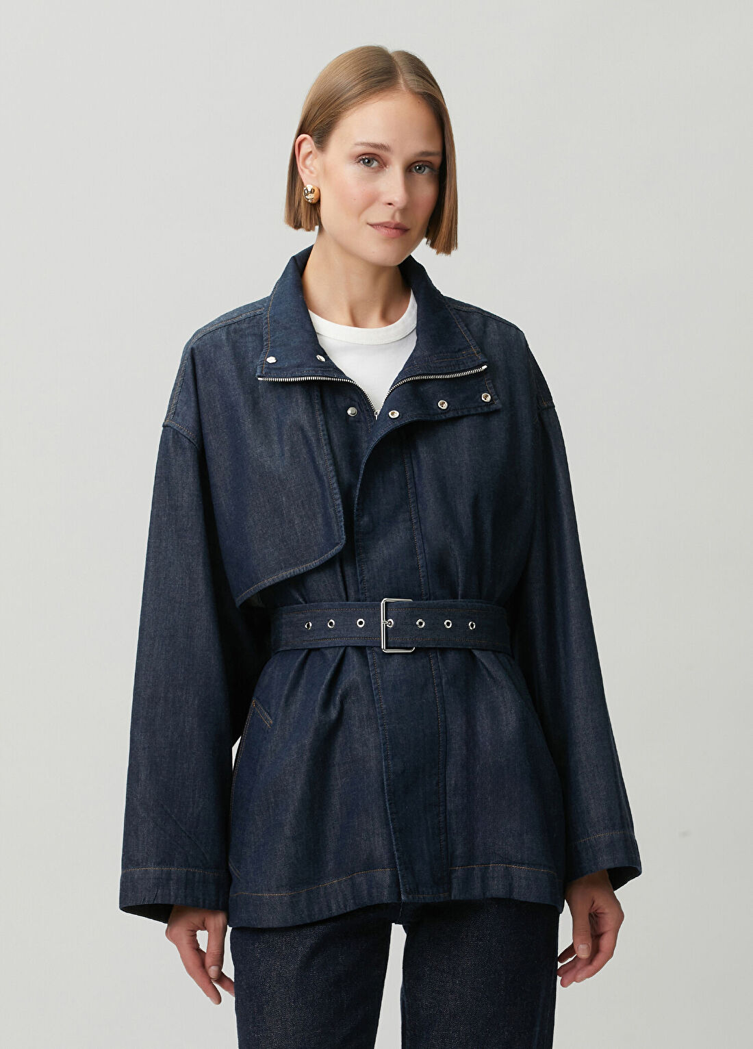 Frame Denim Koyu Lacivert Denim Ceket