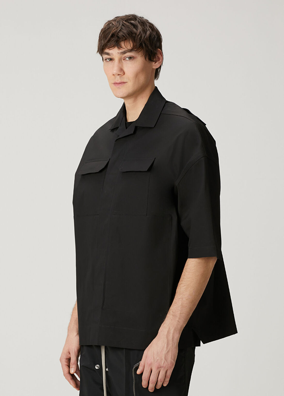 Rick Owens Siyah Gömlek görsel 3