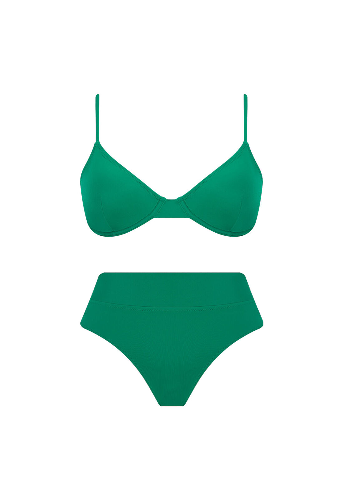 Haracci Solana Econyl Pinup Yeşil Yüksek Belli Kadın Bikini Takımı