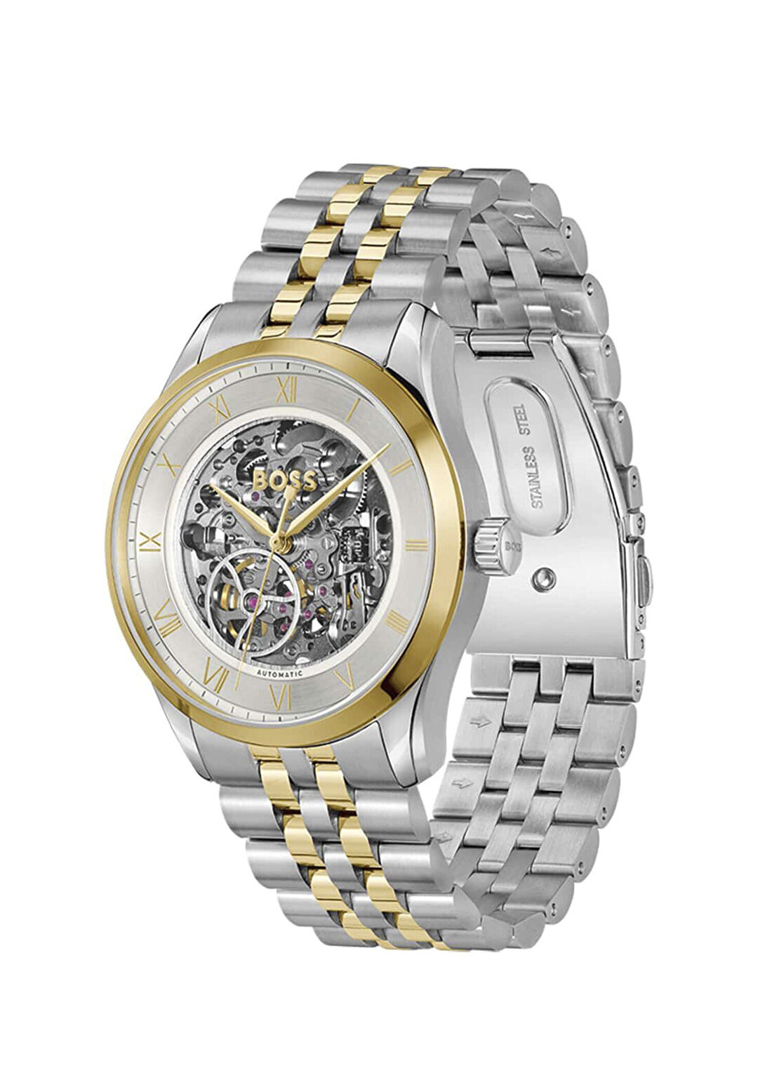 Boss Watches HB1514237 Altın Rengi Metalik Gri Çelik Erkek Kol Saati görsel 2