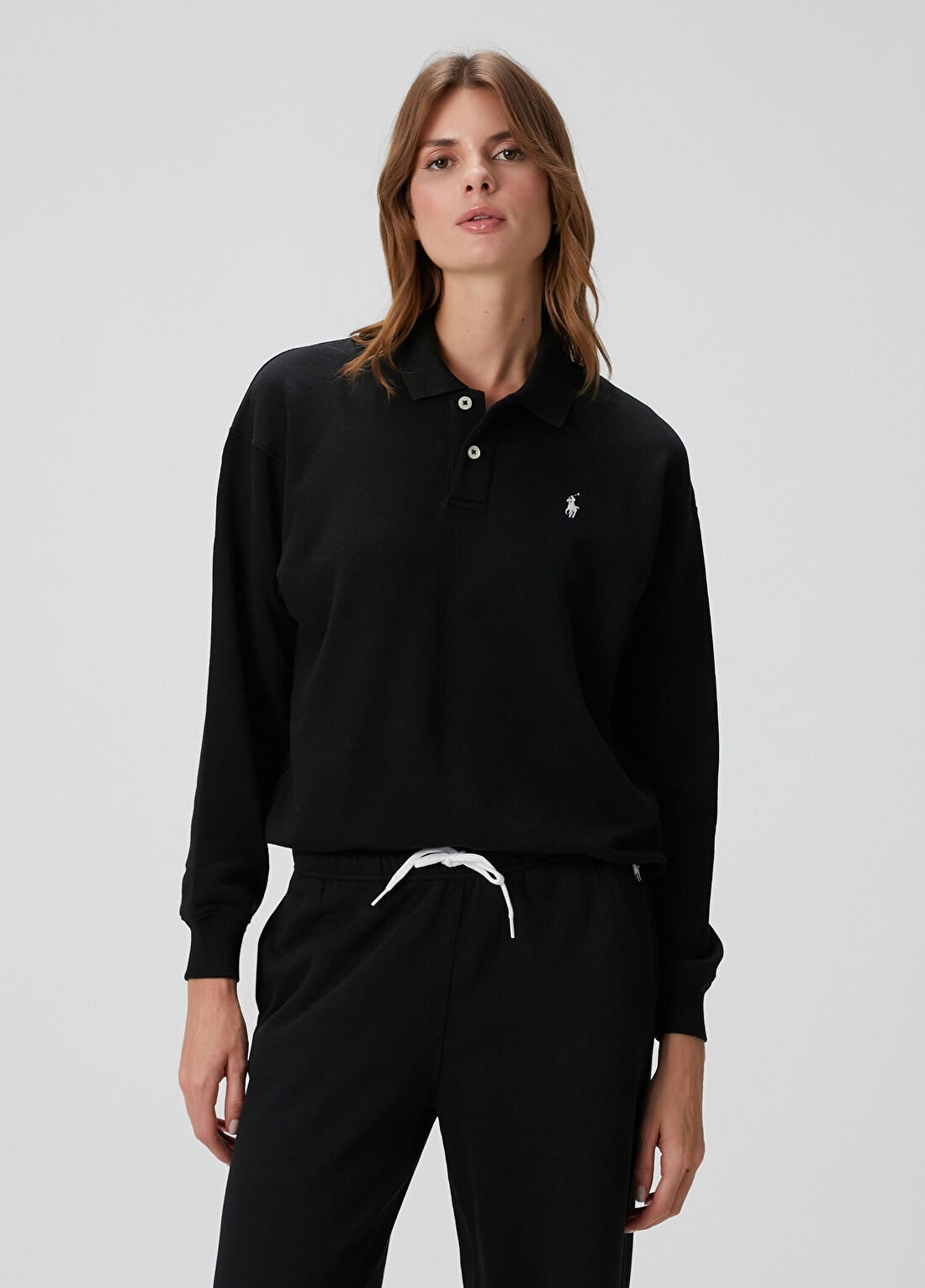 Polo Ralph Lauren Siyah Logo Nakışlı Sweatshirt