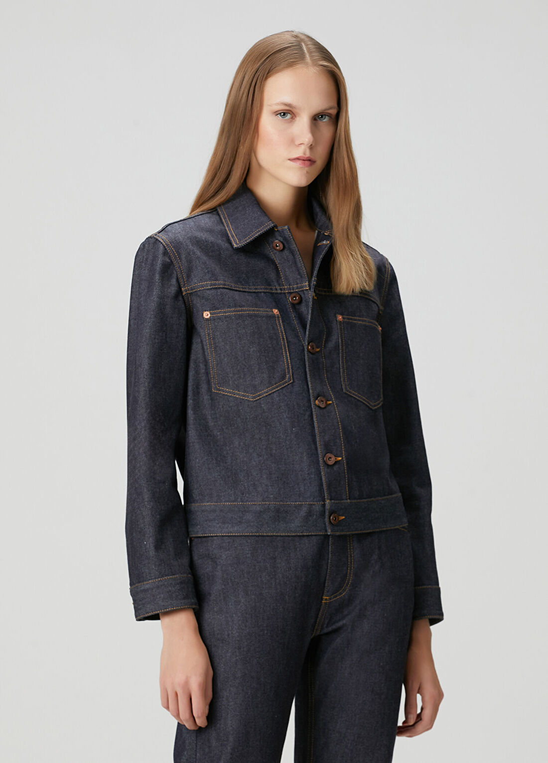 Bottega Veneta Lacivert Denim Ceket