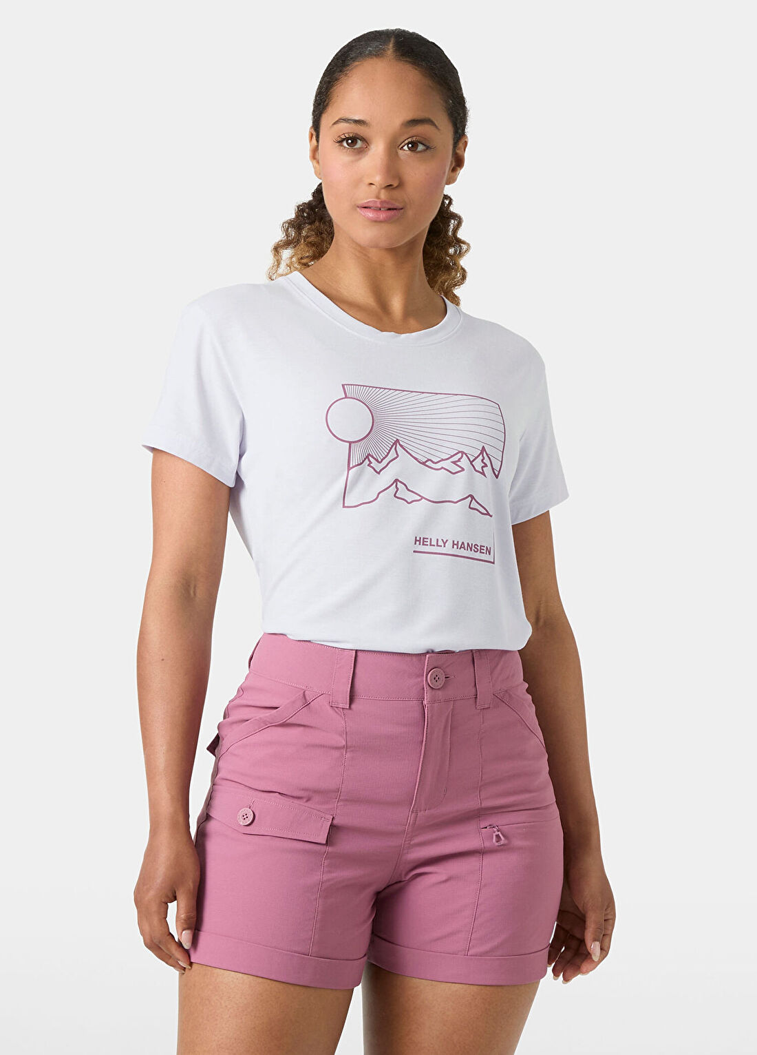 Helly Hansen W Skog Recycled Graphic Purple Reflections Kısa Kollu Kadın T-Shirt