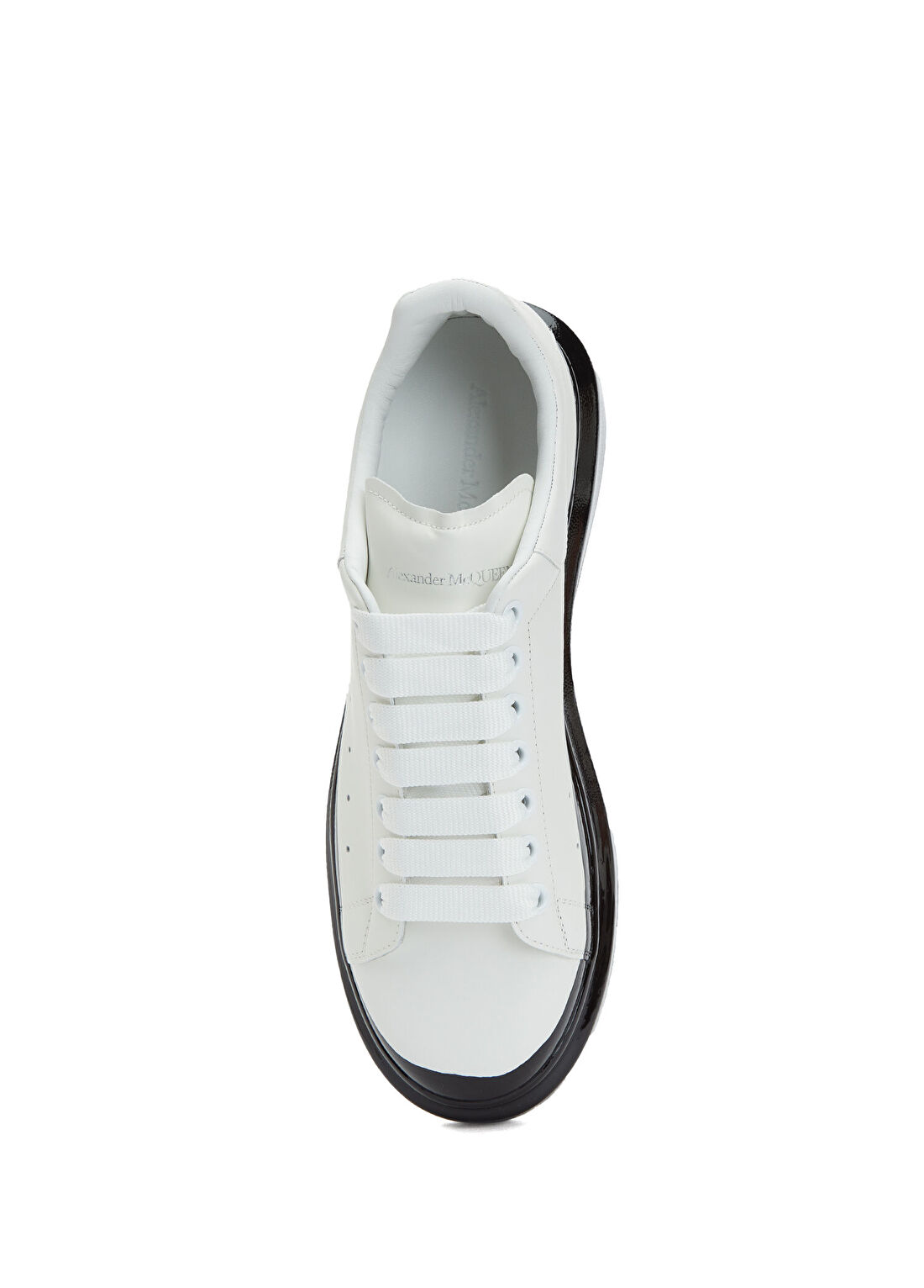 McQueen Oversized Siyah Beyaz Erkek Deri Sneaker görsel 4
