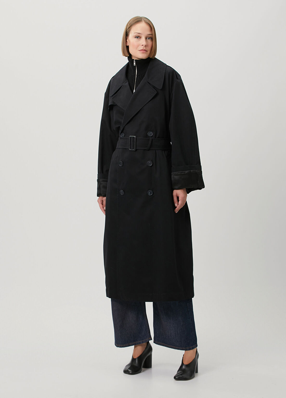 MM6 Maison Margiela Siyah Pardösü görsel 3