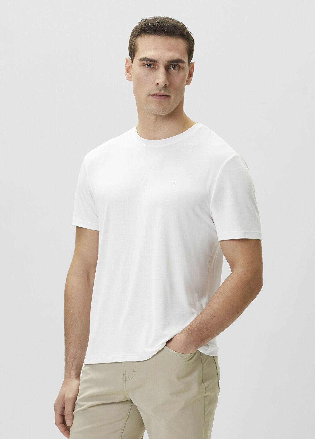 Network Beyaz Basic Modal T-shirt görsel 4