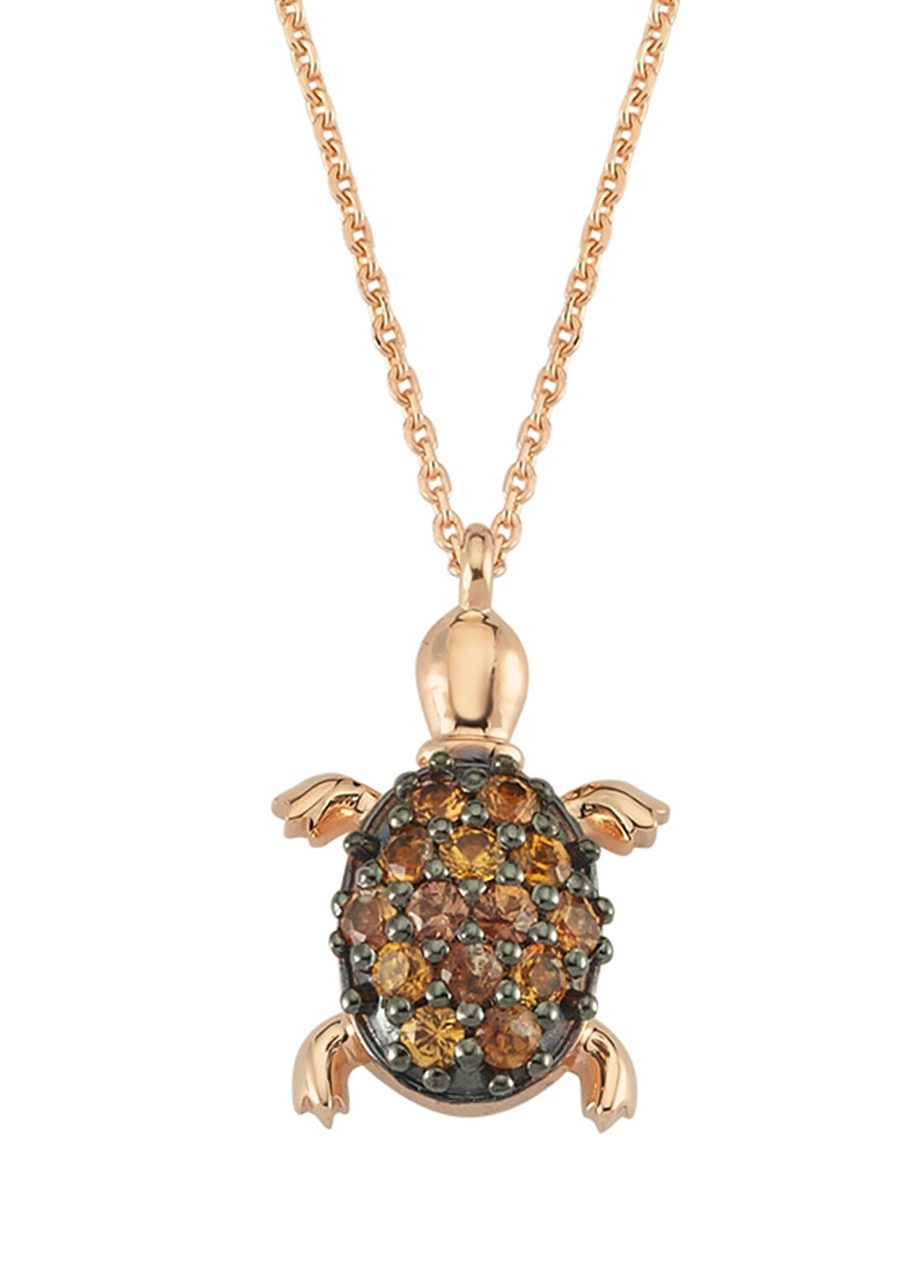 Bee Goddess Turtle Kadın Xsmall Turuncu Safir Altın Kolye