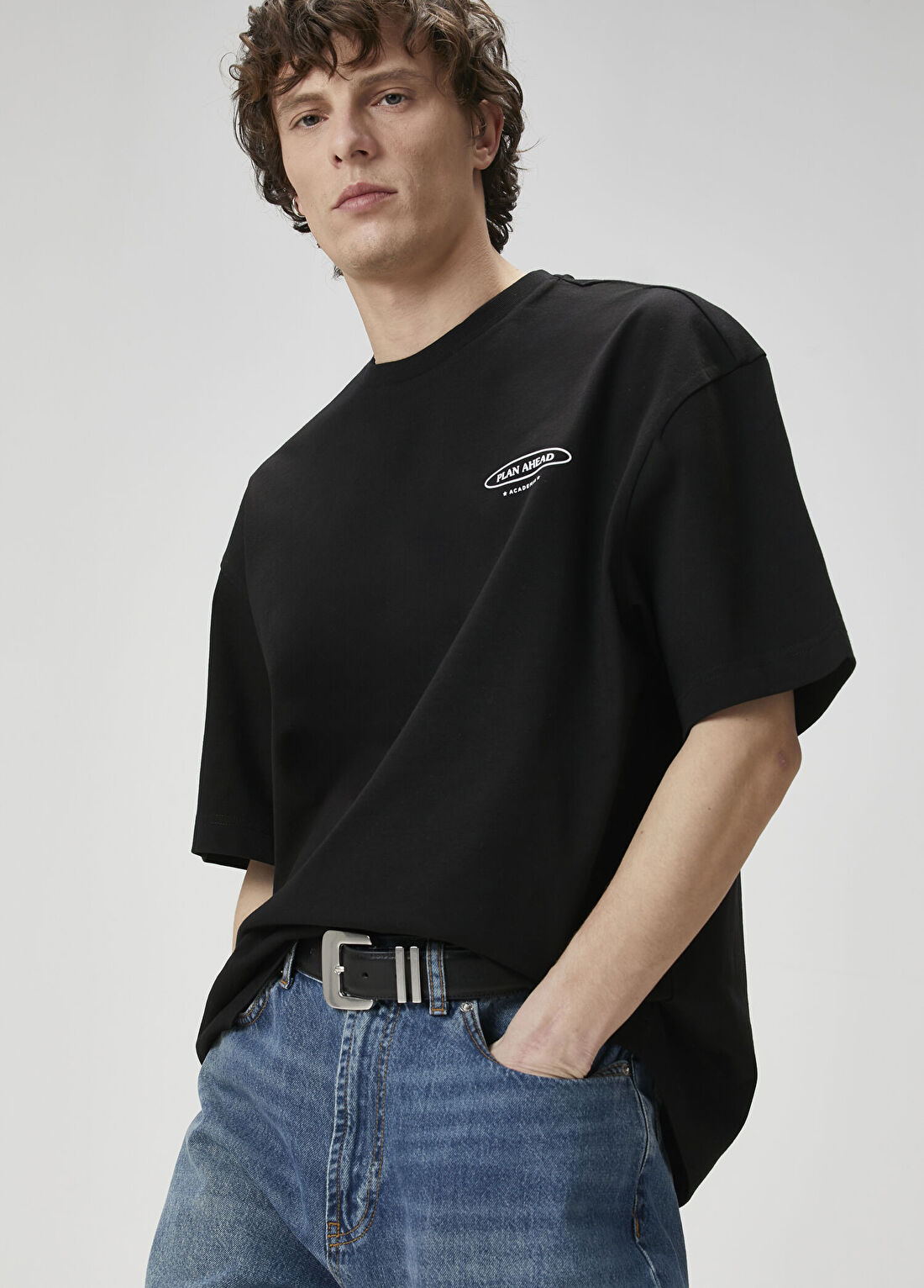 Academia Siyah Logolu Basic T-shirt