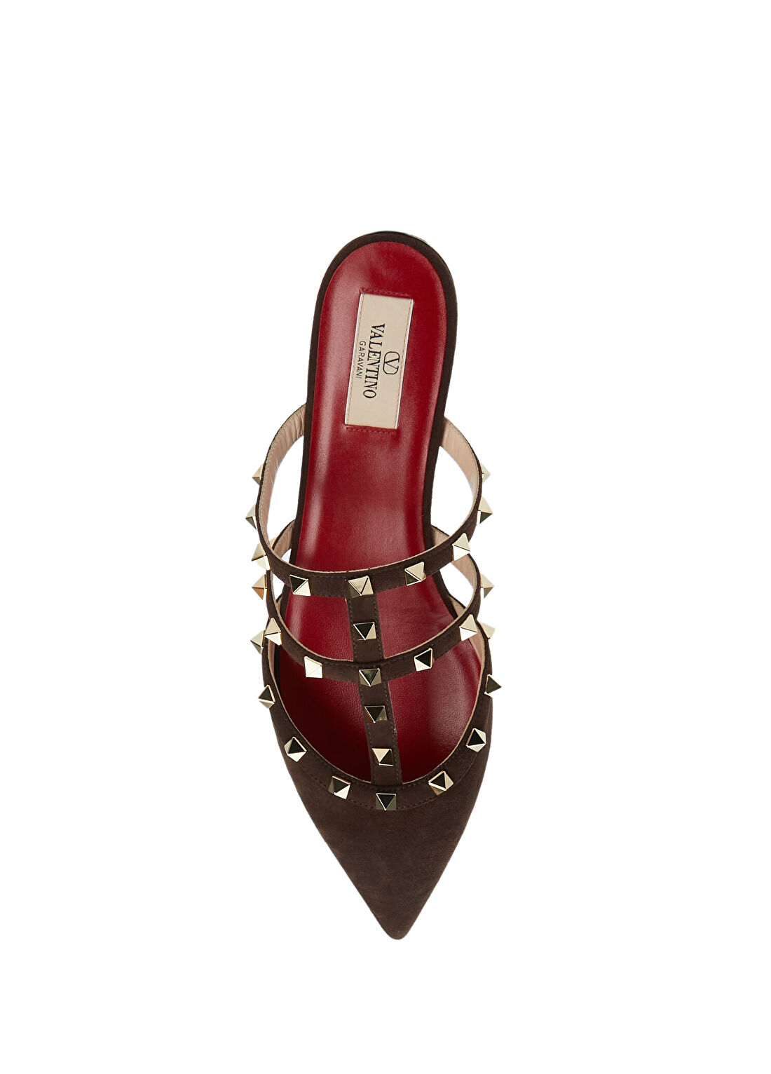Valentino Garavani Rockstud Kahverengi Kadın Deri Terlik görsel 4