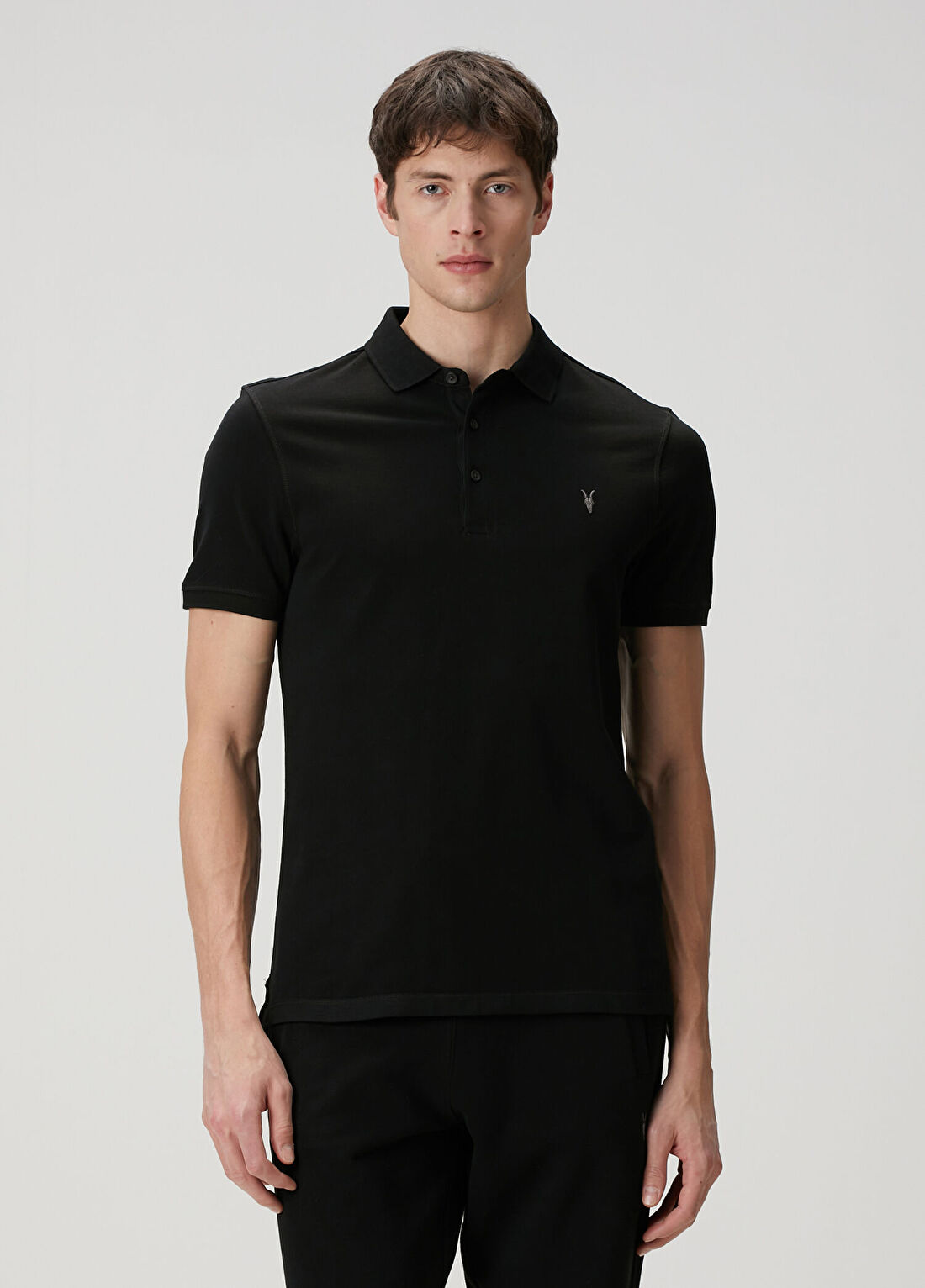 AllSaints Reform Siyah Polo Yaka T-shirt