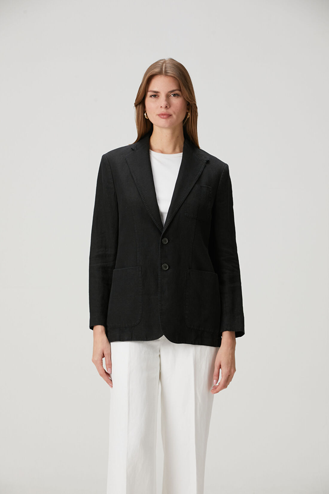 Polo Ralph Lauren Siyah Keten Blazer görsel 3
