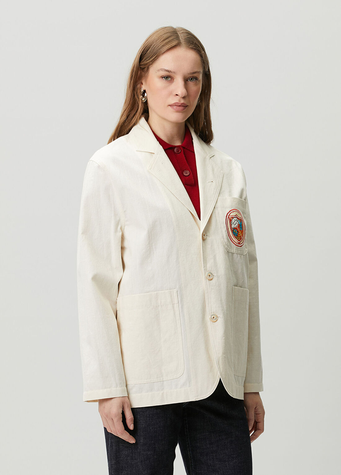 Kenzo Badges Ekru Blazer görsel 3