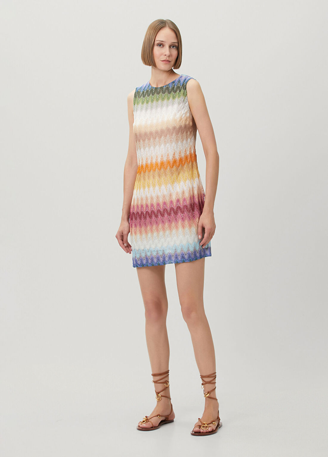 Missoni Çok Renkli Mini Elbise görsel 3