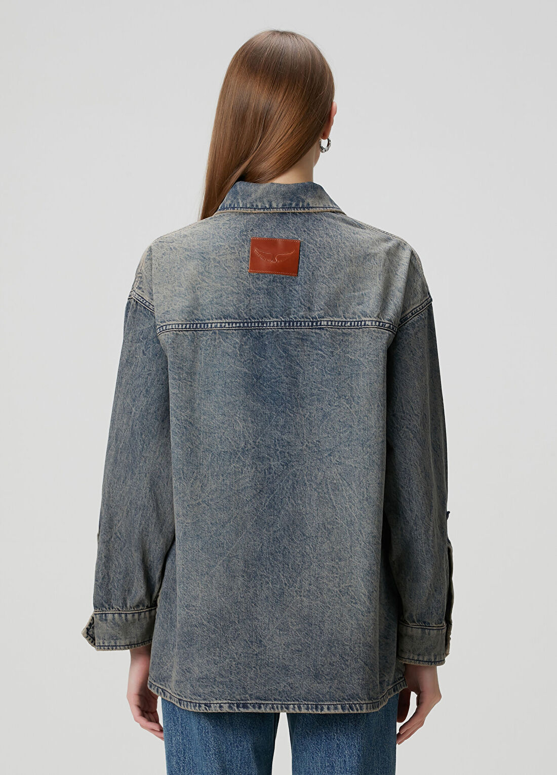 Zadig&Voltaire Timona Mavi Denim Gömlek görsel 4