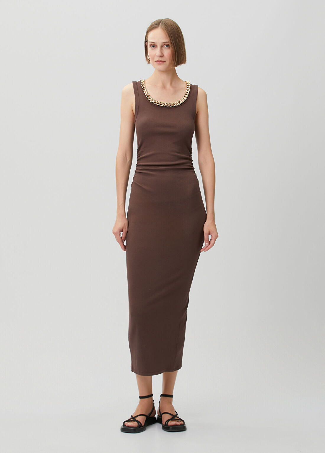 AllSaints Lucy Kahverengi Midi Elbise