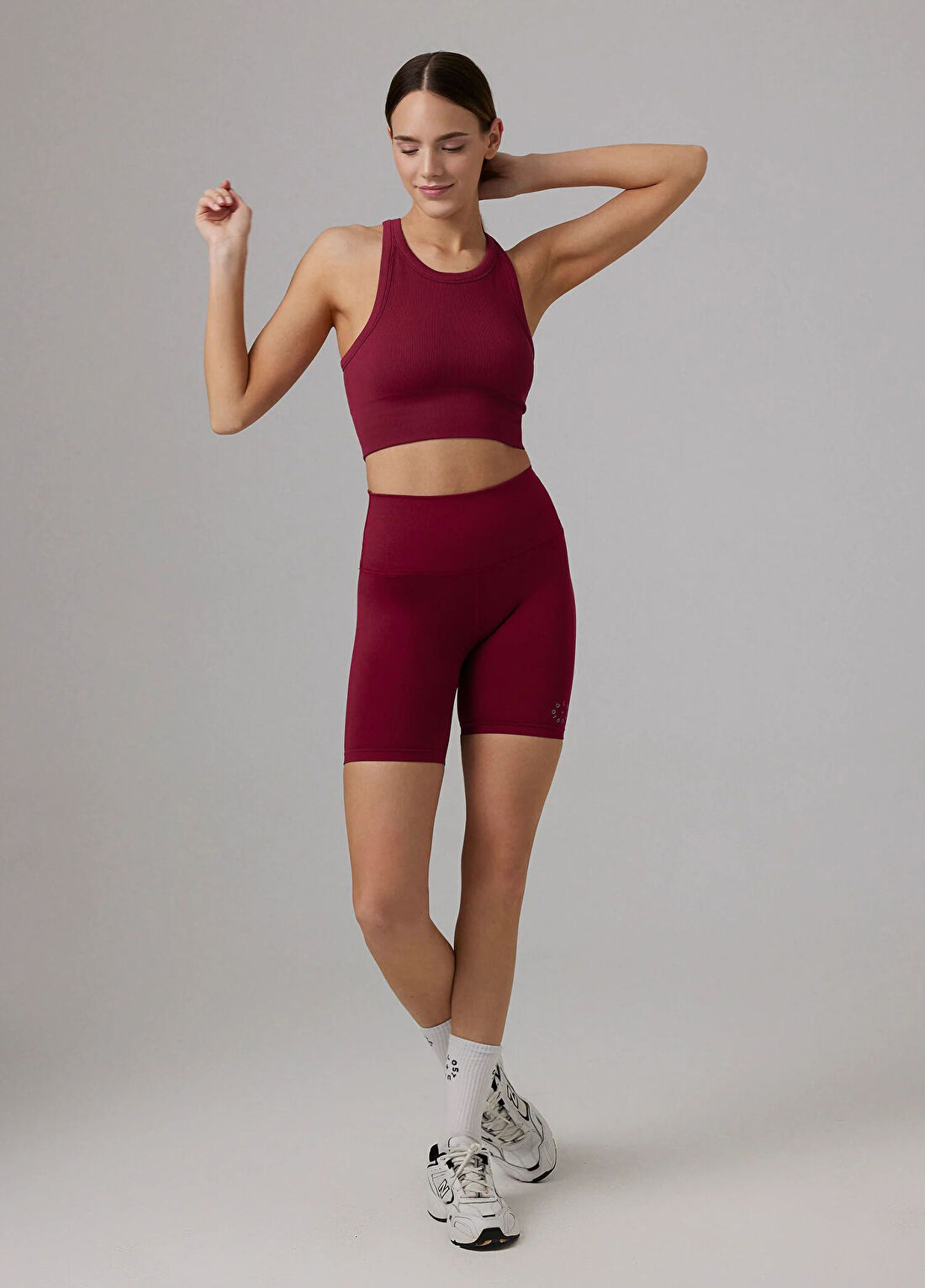Glo Studio Zola Seamless Bordeaux Kadın Spor Crop Body görsel 3
