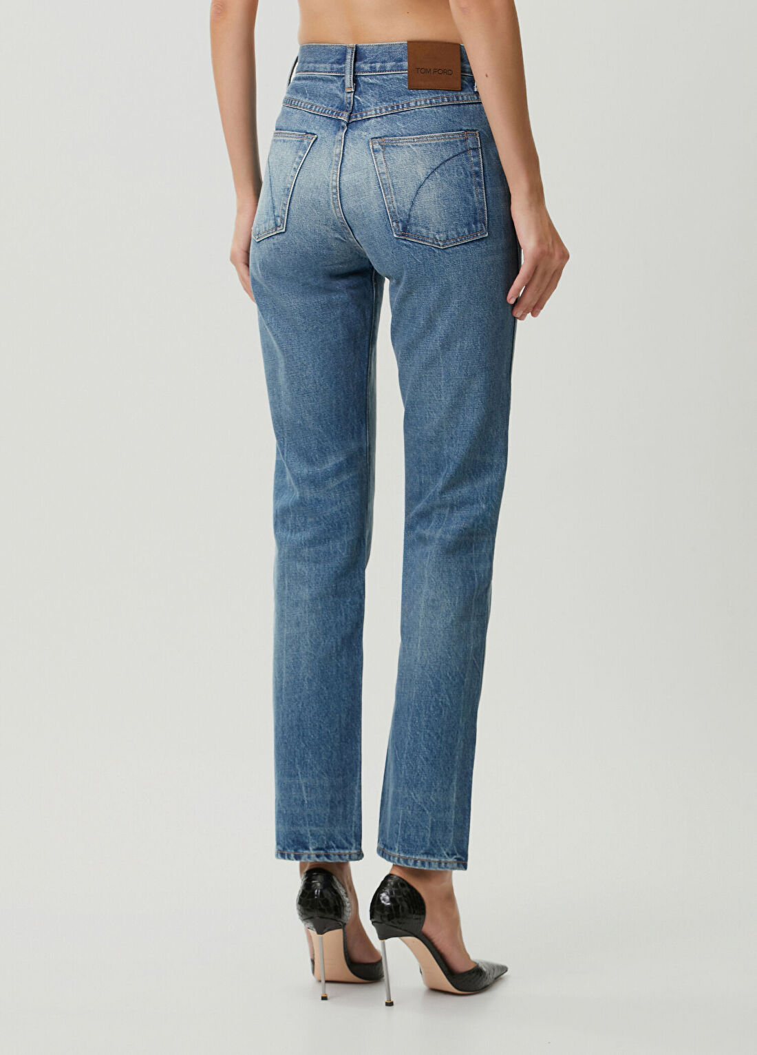 Tom Ford Mavi Straight Leg Jean Pantolon görsel 4