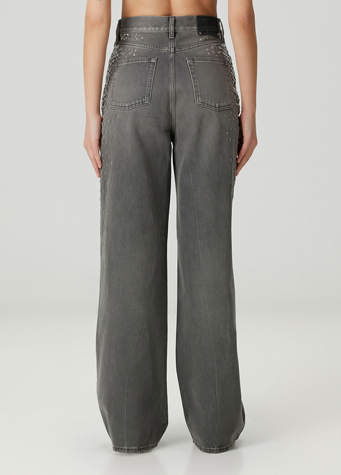 Golden Goose Journey Gri Troklu Boyfriend Jean Pantolon görsel 4