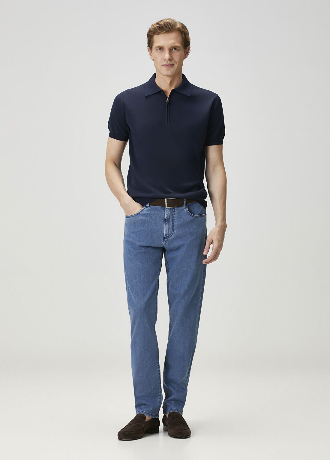 Canali Açık Mavi Jean Pantolon