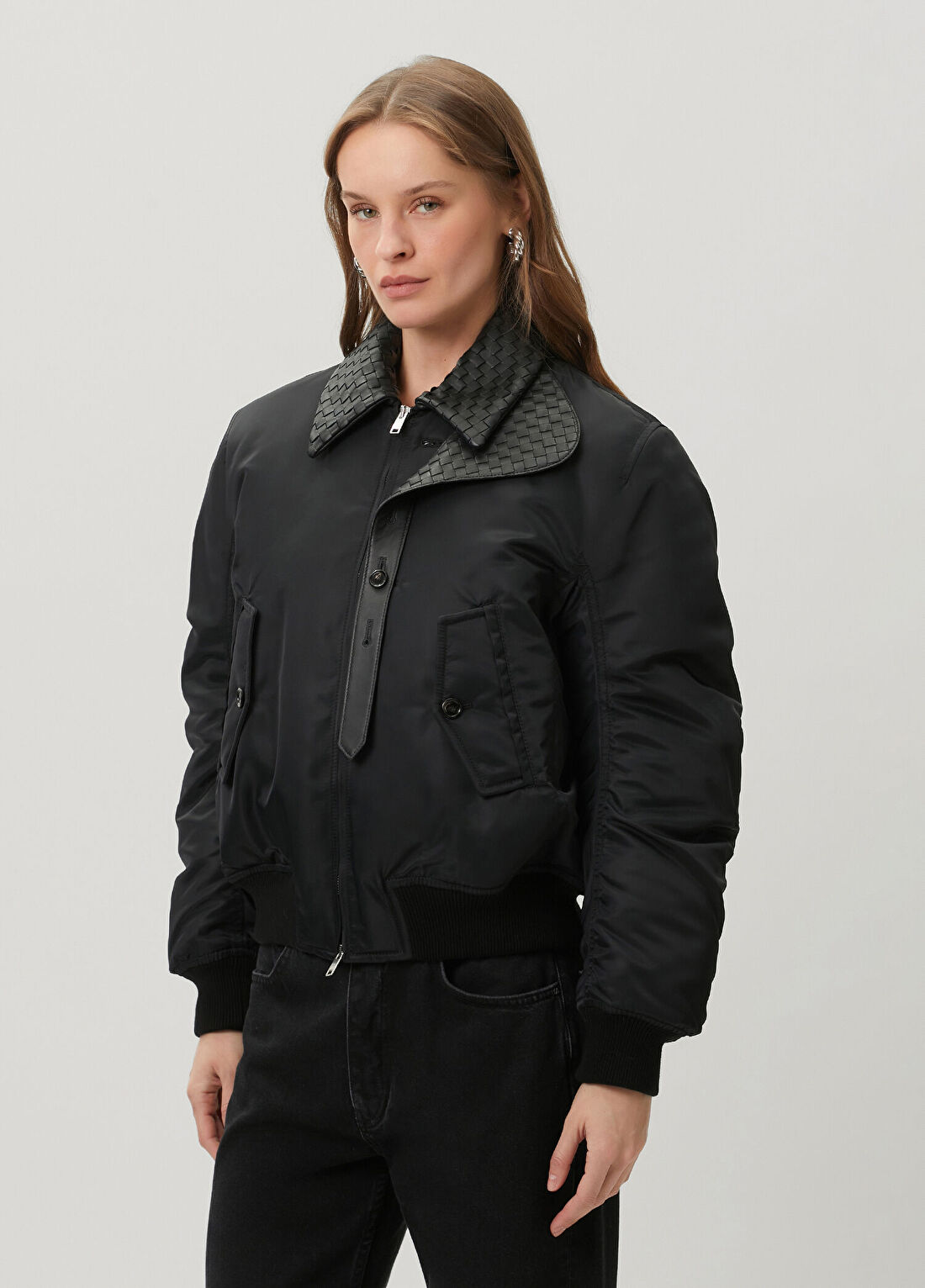 Bottega Veneta Siyah Bomber Ceket görsel 3