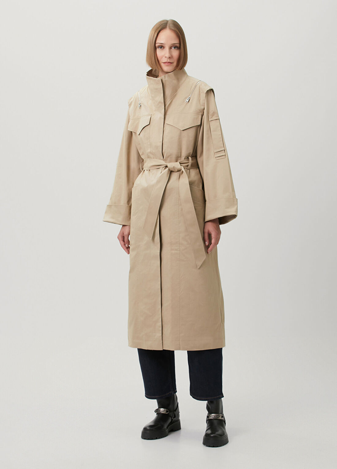AllSaints Clayton Camel Pardösü görsel 2