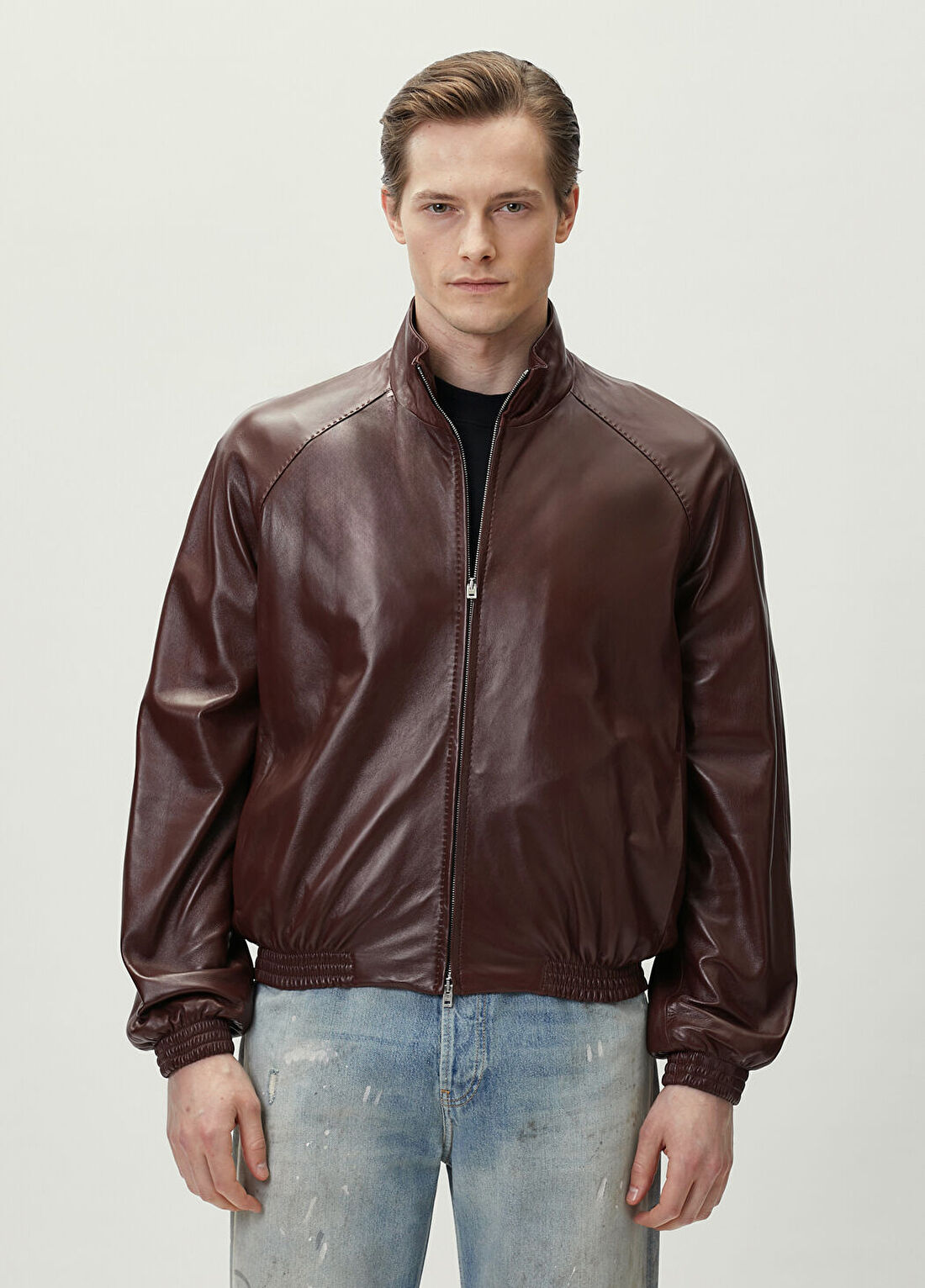 Acne Studios Bordo Deri Ceket görsel 2