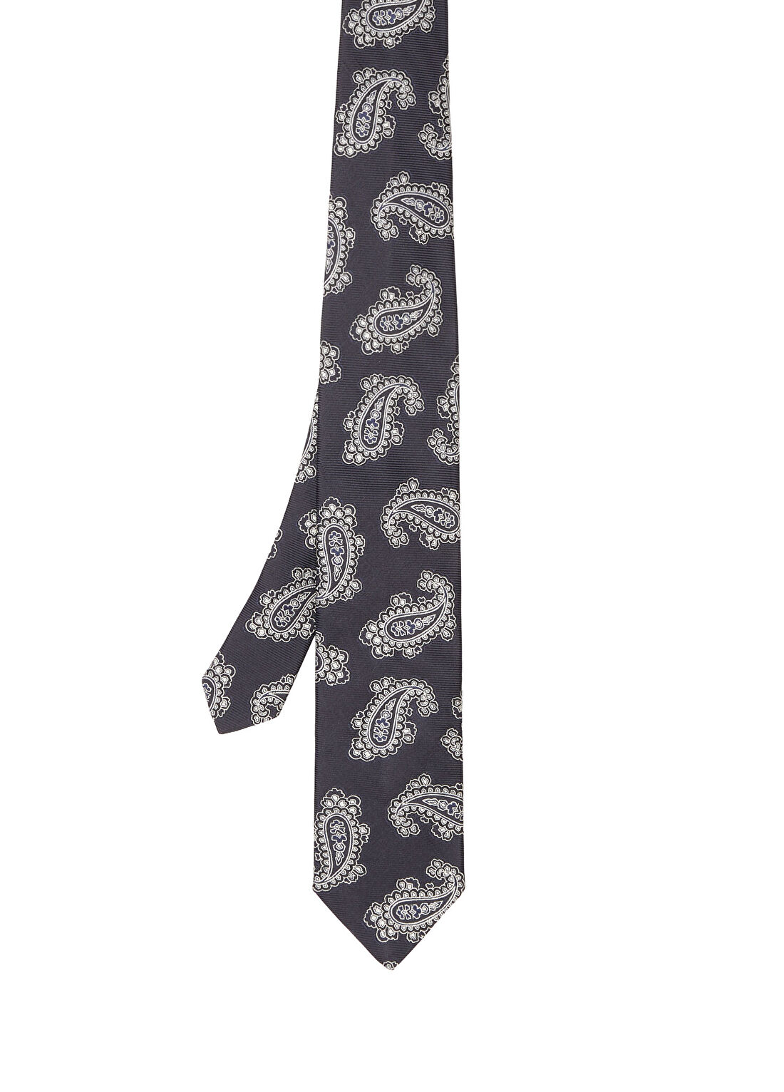 Beymen Collection Lacivert Şal Desenli İpek Kravat
