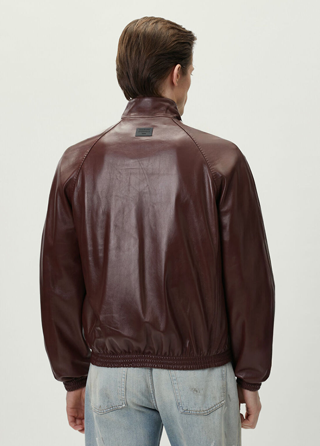 Acne Studios Bordo Deri Ceket görsel 4