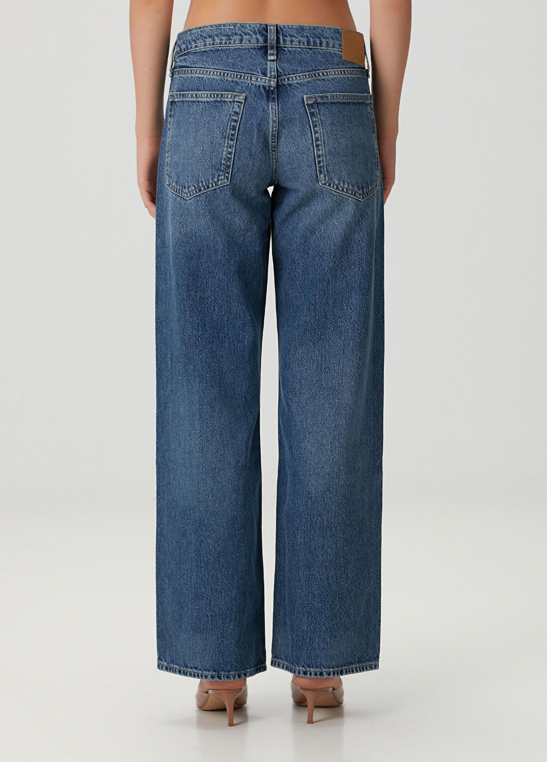Rag&Bone Saige Relaxed Straight Mavi Jean Pantolon görsel 4