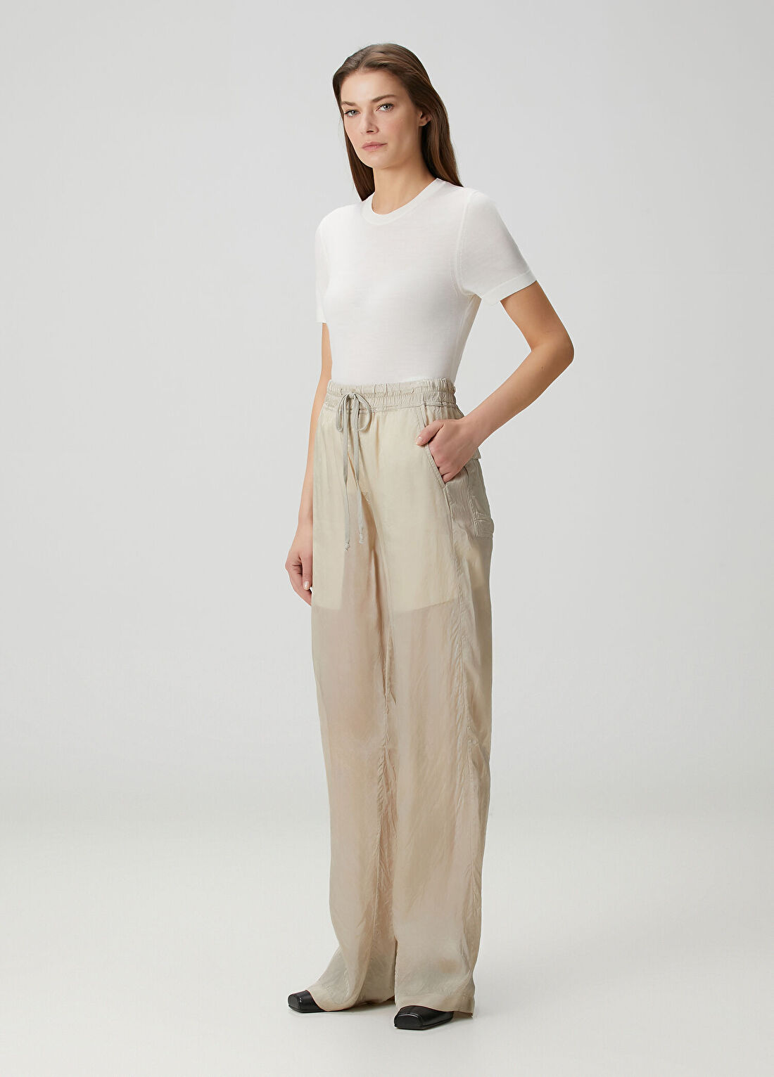 Rick Owens Bej Cupro Pantolon