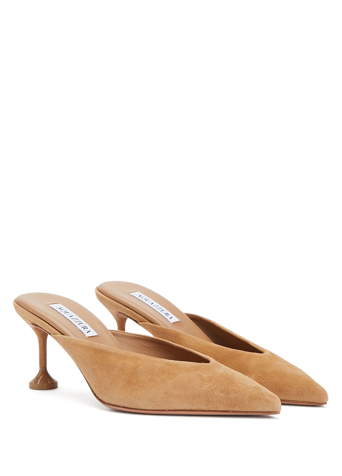 Aquazzura Bisous Camel Kadın Süet Terlik görsel 2
