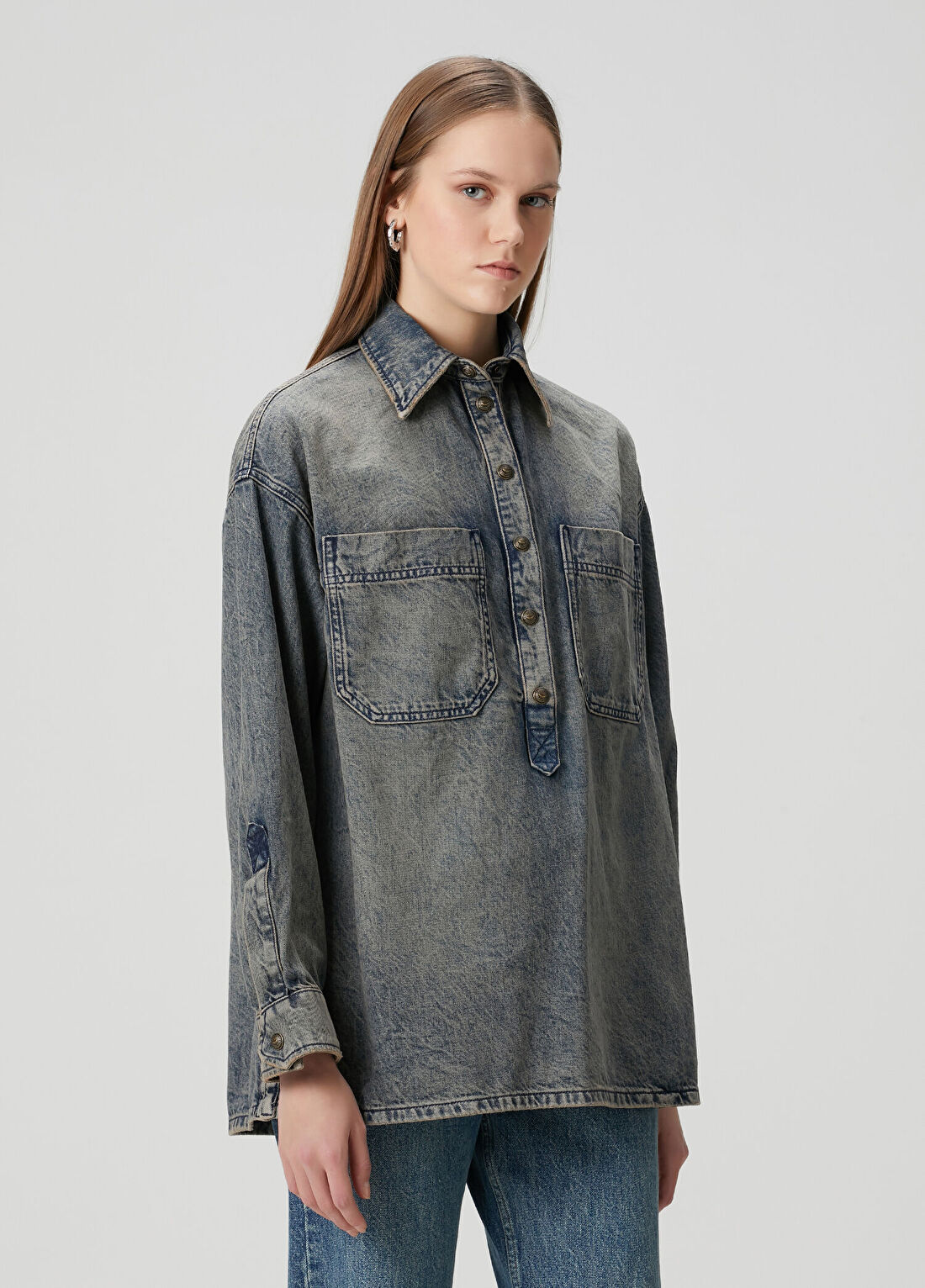 Zadig&Voltaire Timona Mavi Denim Gömlek görsel 3
