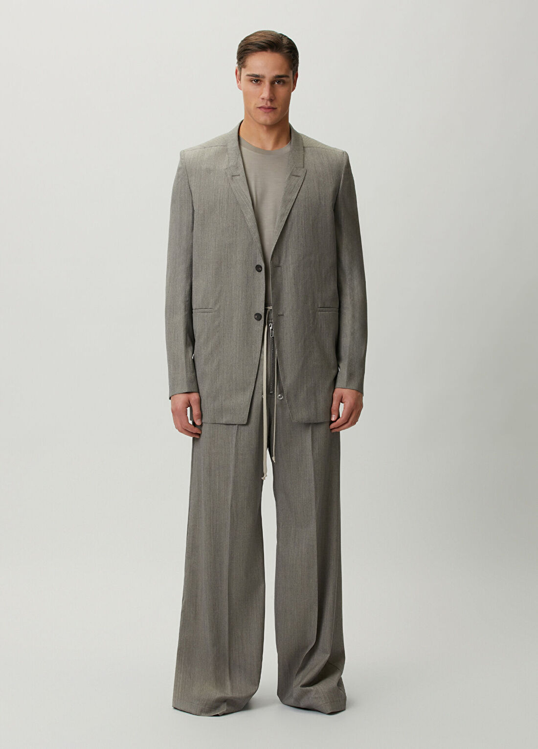 Rick Owens Gri Beli Kordonlu Yün Pantolon