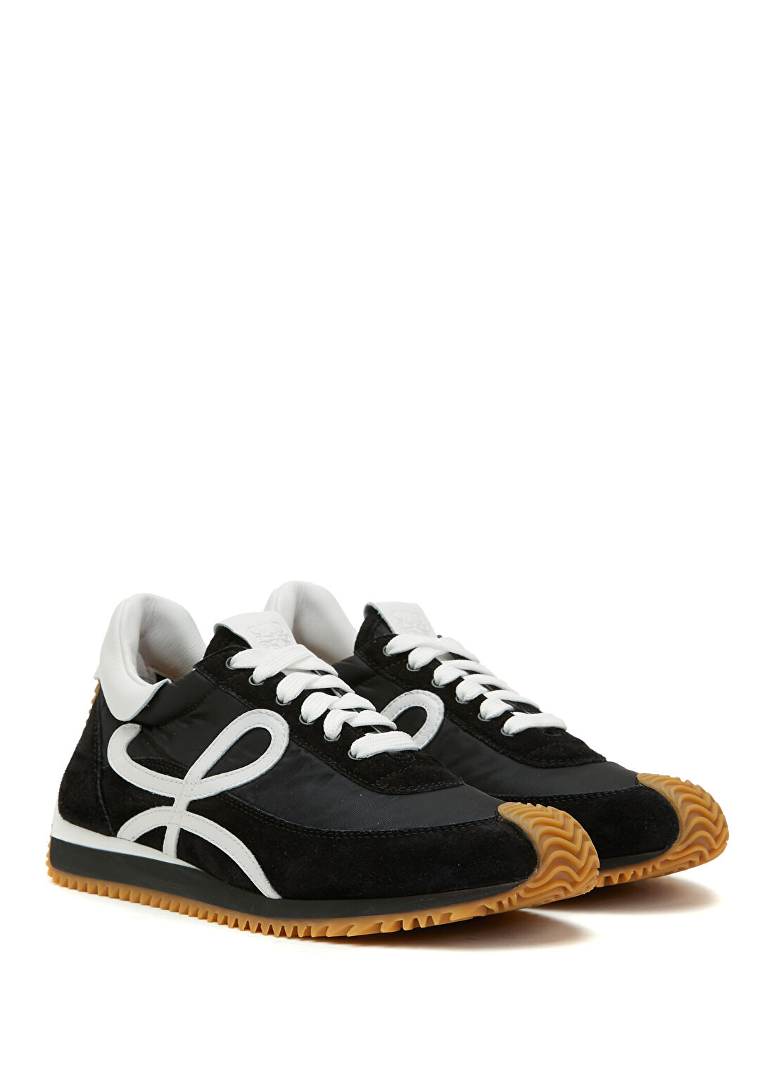 Loewe Flow Runner Siyah Beyaz Kadın Deri Sneaker görsel 2