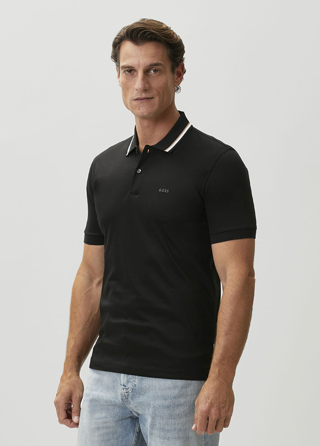Boss Slim Fit Siyah Polo Yaka T-shirt